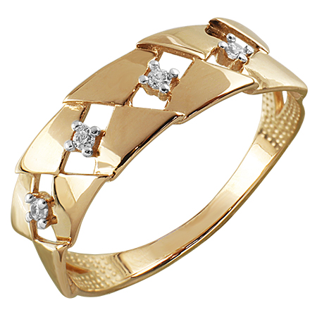 Кольцо, золото, фианит, 01-114721